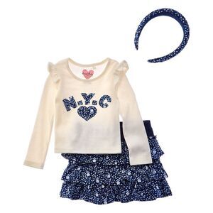 Freestyle Girls  New York 2Pc Skort Set, White